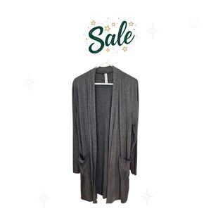 Zenana Women's Grey Open Front Cardigan Size Large Perfect For Fall